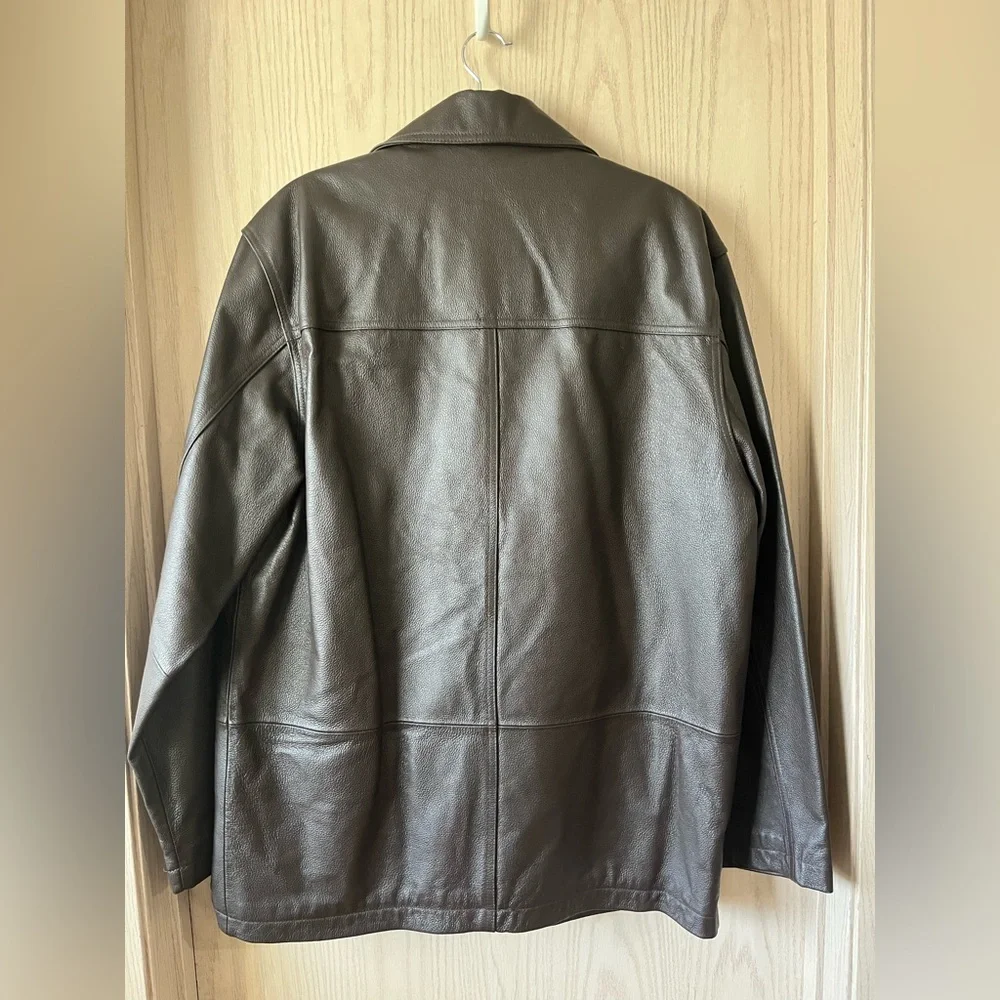 Men’s DANIER Vintage Dark Brown Heavyweight Faux Leather Jacket - Picture 10 of 16